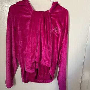 Juicy Couture Hot Pink Velour PJ Set with Logo Trim